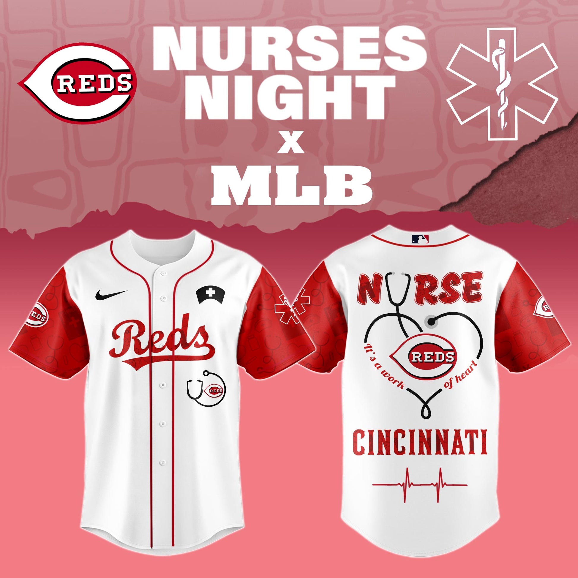 Cincinnati Reds Nurses Game Night Special Edition Jersey