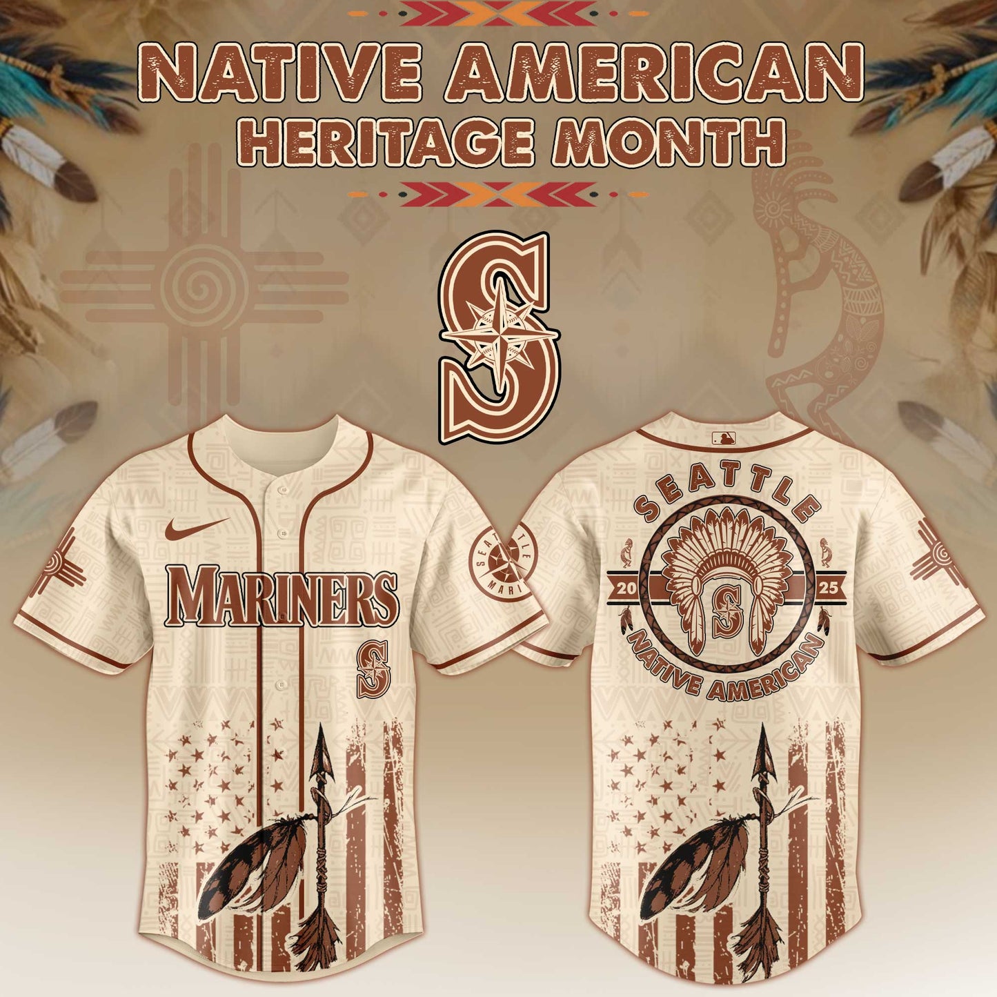 Seattle Mariners x Native American Heritage Month Limited Edition Jersey 2025