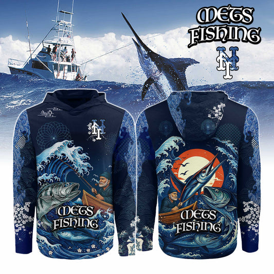 New York Mets x Wave Hunter Fishing Limited Edition Long Sleeve Hoodie 2025