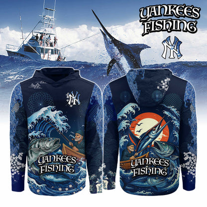 New York Yankees x Wave Hunter Fishing Limited Edition Long Sleeve Hoodie 2025