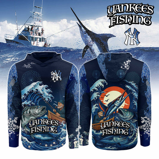 New York Yankees x Wave Hunter Fishing Limited Edition Long Sleeve Hoodie 2025