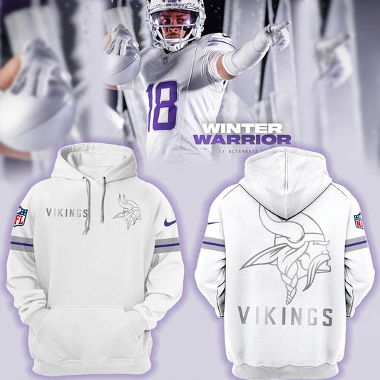 Premium Minnesota Vikings Merch - Minnesota Vikings Football 2025 Limited Edition “Winter Warrior” Hoodie 2025 - Gear Up For Game Day