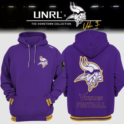 Premium Minnesota Vikings Merch - Minnesota Vikings Football 2025 Limited Edition “Winter Warrior” -  UNRL Vol 3 Hoodie - Gear Up For Game Day