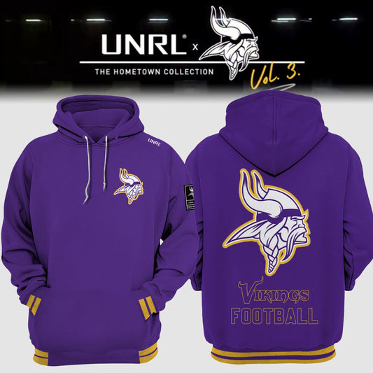 Premium Minnesota Vikings Merch - Minnesota Vikings Football 2025 Limited Edition “Winter Warrior” -  UNRL Vol 3 Hoodie - Gear Up For Game Day