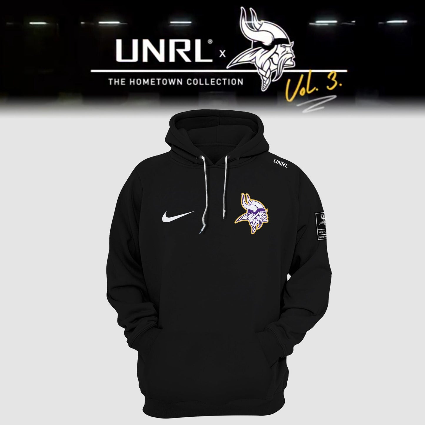Premium Minnesota Vikings Merch - Minnesota Vikings Football 2025 Limited Edition “Winter Warrior” -  UNRL Vol 3 Hoodie - Gear Up For Game Day