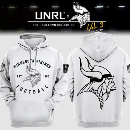 Premium Minnesota Vikings Merch - Minnesota Vikings Football 2025 Limited Edition “Winter Warrior” -  UNRL Vol 3 Hoodie - Gear Up For Game Day