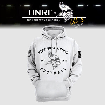 Premium Minnesota Vikings Merch - Minnesota Vikings Football 2025 Limited Edition “Winter Warrior” -  UNRL Vol 3 Hoodie - Gear Up For Game Day
