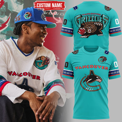Special New Canucks x Grizzlies Custom TShirt-ND03222507