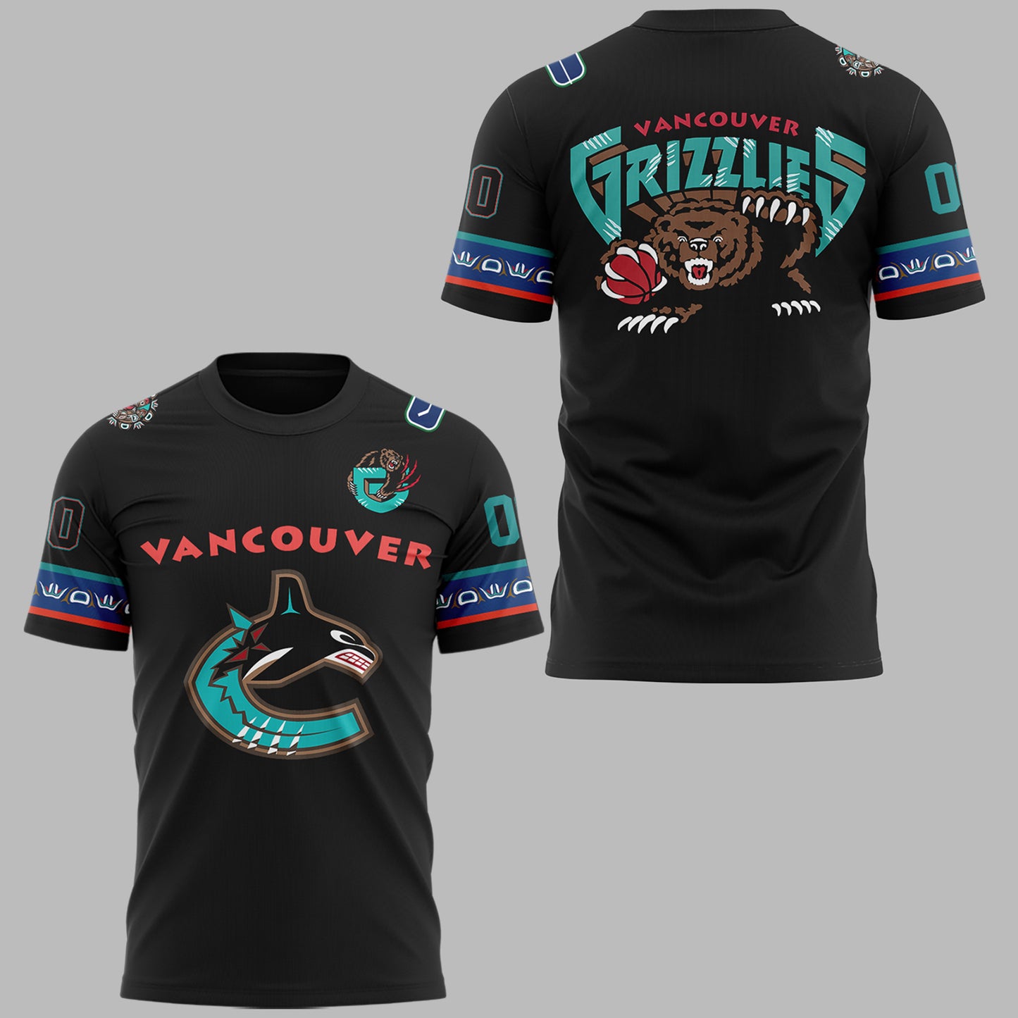 Special New Canucks x Grizzlies Custom TShirt-ND03222509