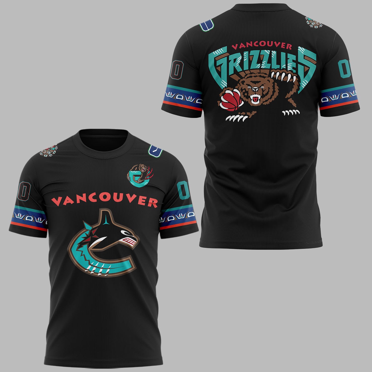 Special New Canucks x Grizzlies Custom TShirt-ND03222509