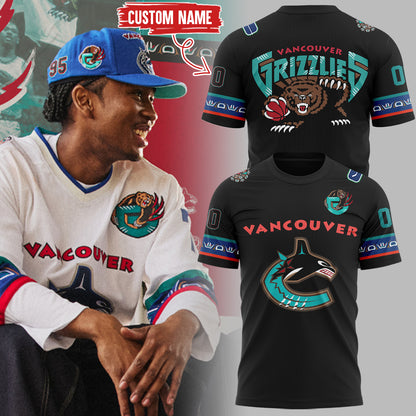 Special New Canucks x Grizzlies Custom TShirt-ND03222509
