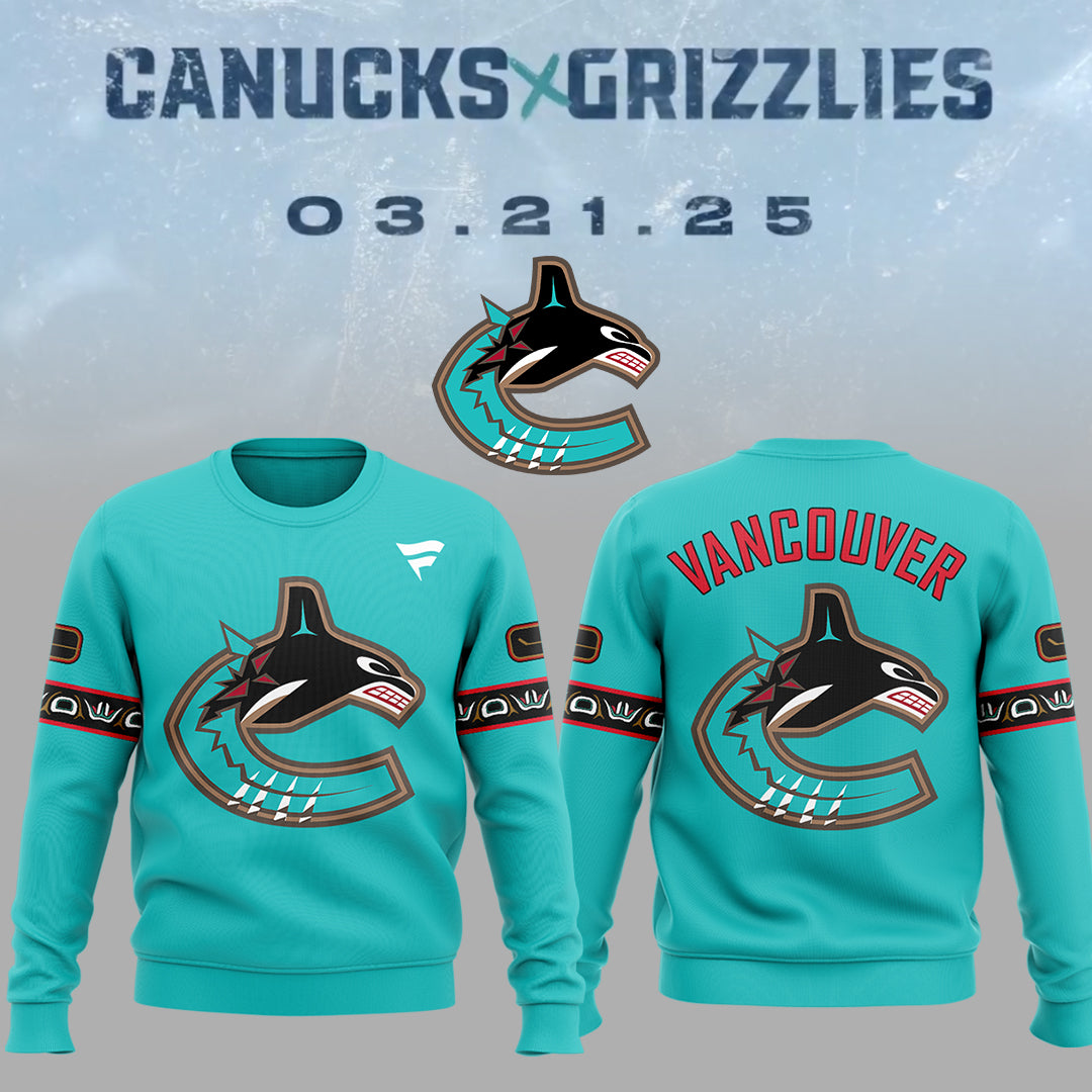 Special New Canucks x Grizzlies Sweatshirt-ND03222513