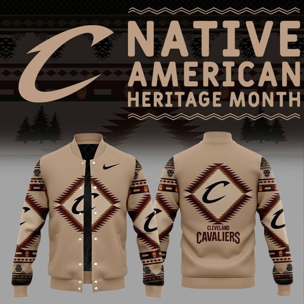 Cleveland Cavaliers Native American Heritage Baseball Jacket | BT38