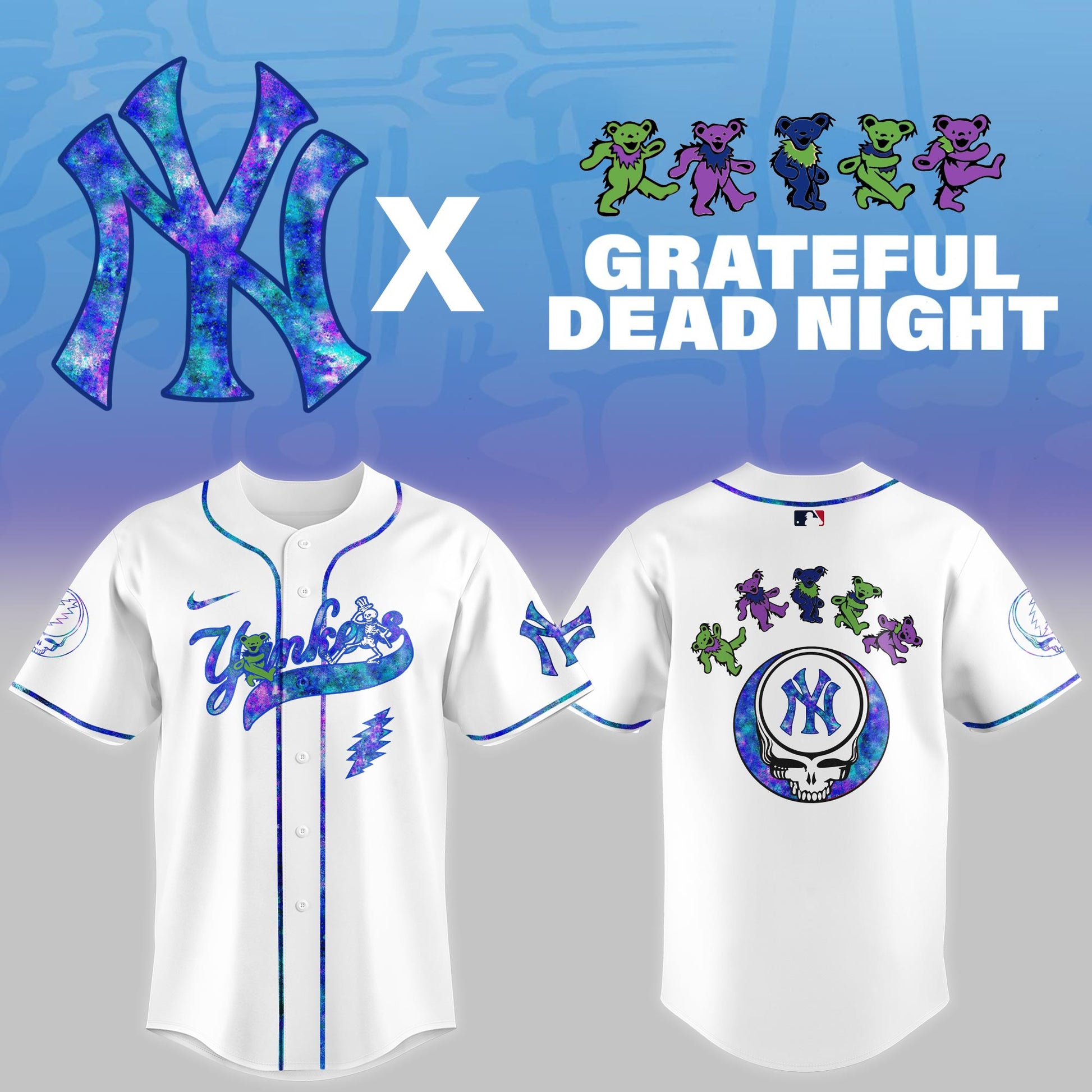 New York Yankees 2025 Grateful Dead Night Limited Jersey
