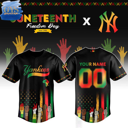 New York Yankees MLB x Juneteenth Freedom Day Baseball Jersey - Gotyourstyle