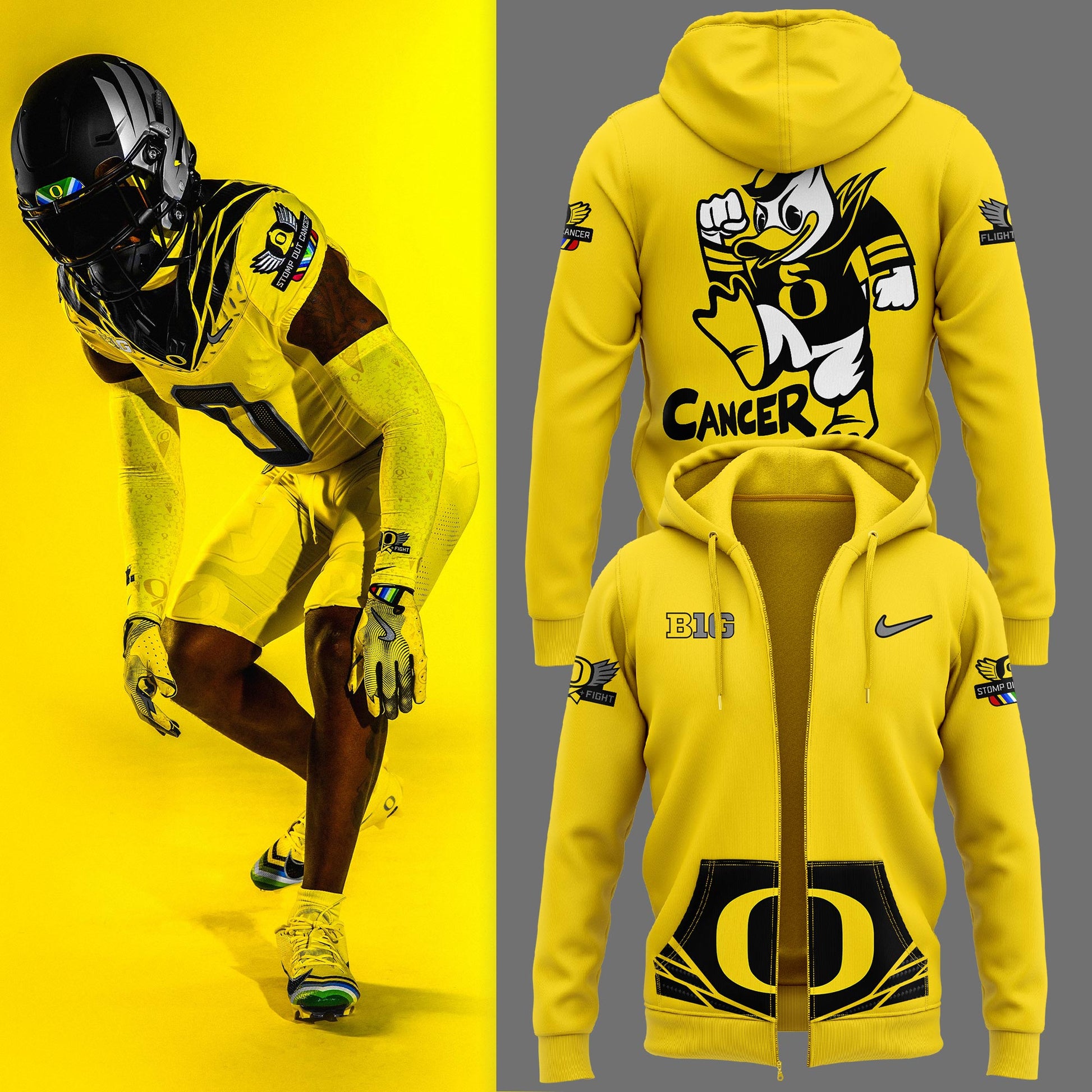 Oregon Ducks “Stomp Out Cancer” Heroes Zip Hoodie