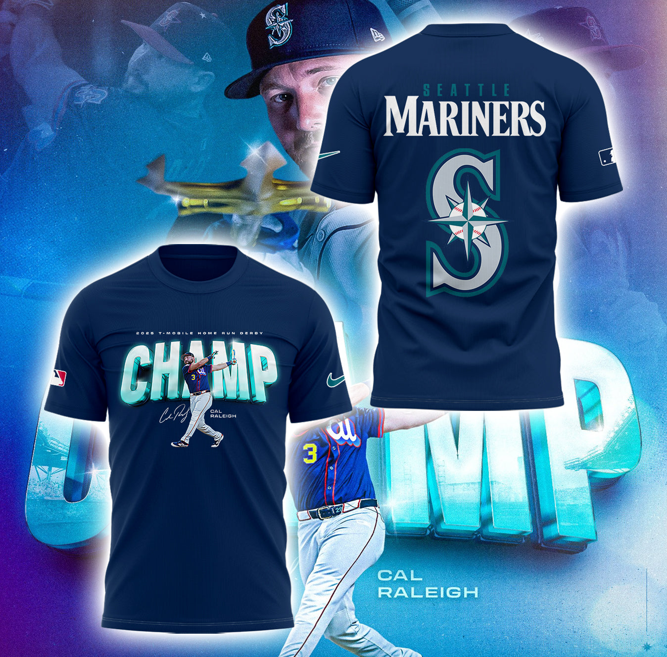 Seattle Mariners Cal Raleigh Champ T-Shirt