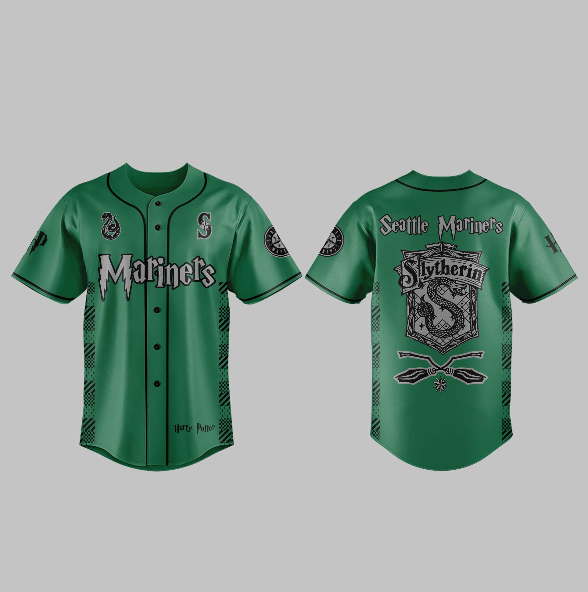 Seattle Mariners x Harry Potter Night Slytherin House Jersey