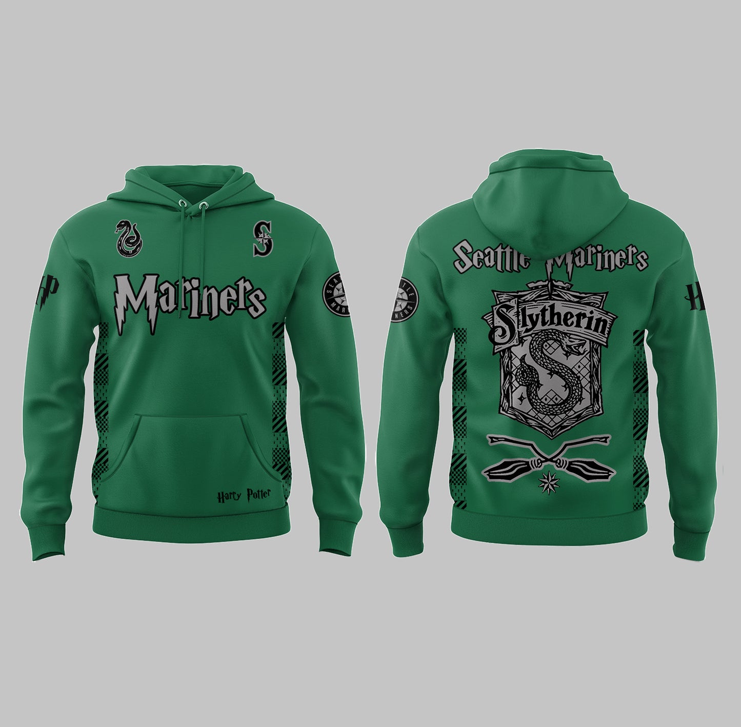 Seattle Mariners x Harry Potter Night Slytherin House Hoodie