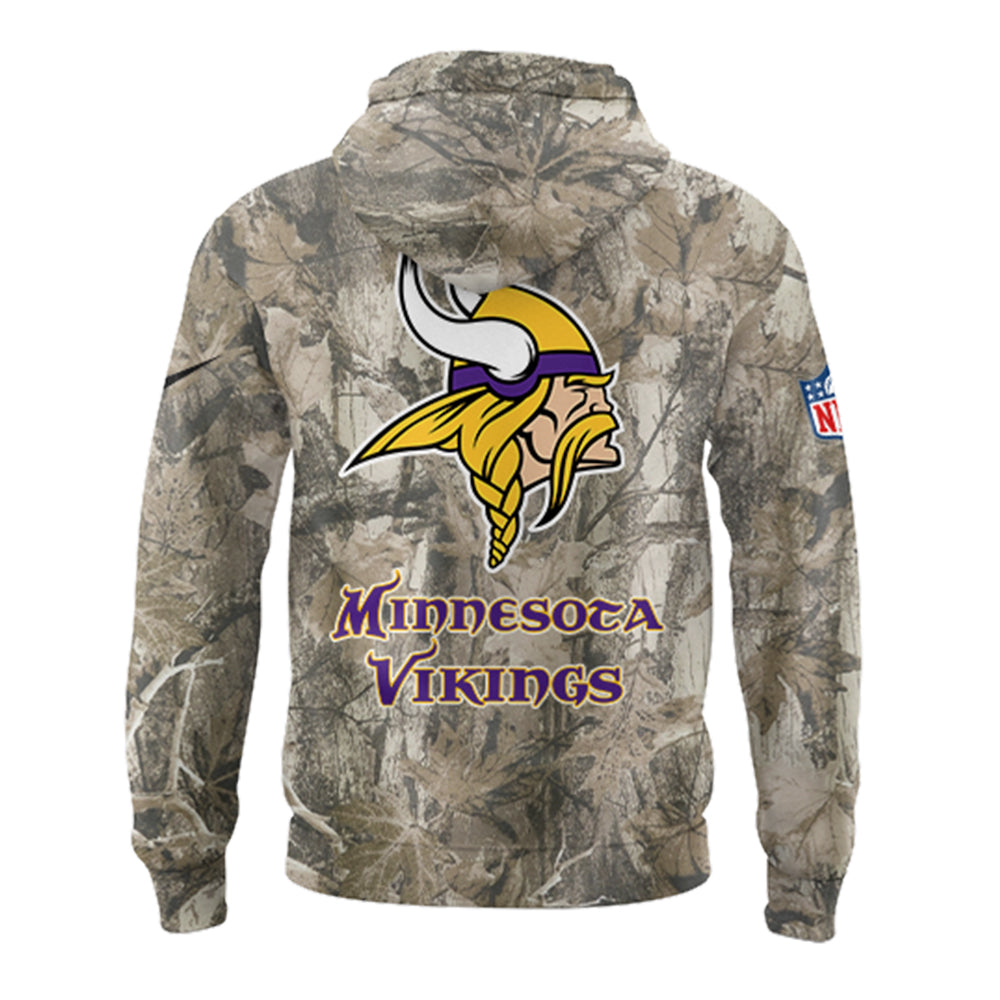 Premium Minnesota Vikings Merch - Limited Edition Salute to Service Realtree Hoodie - Gear Up For Game Day