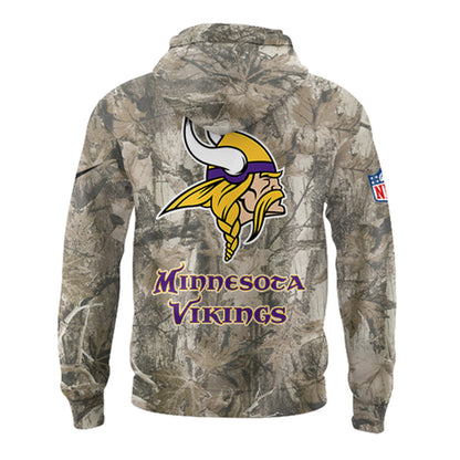 Premium Minnesota Vikings Merch - Limited Edition Salute to Service Realtree Hoodie - Gear Up For Game Day
