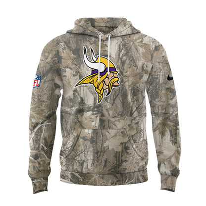 Premium Minnesota Vikings Merch - Limited Edition Salute to Service Realtree Hoodie - Gear Up For Game Day