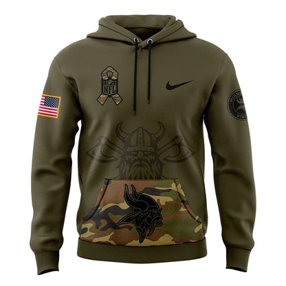 Premium Minnesota Vikings Merch - Limited Edition Salute to Service Hoodie - Gear Up For Game Day