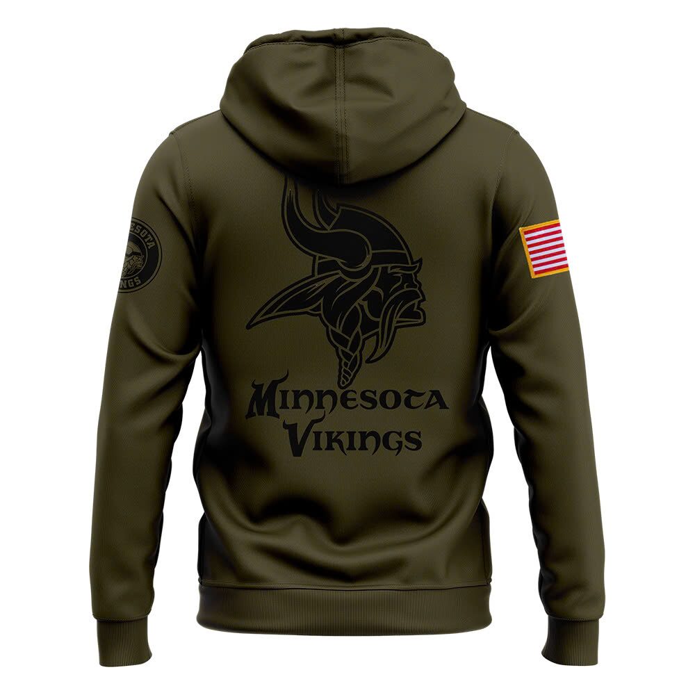 Premium Minnesota Vikings Merch - Limited Edition Salute to Service Hoodie - Gear Up For Game Day