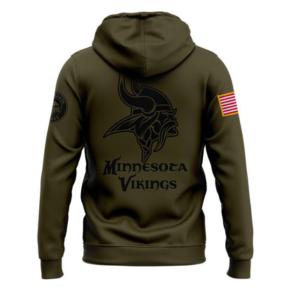 Premium Minnesota Vikings Merch - Limited Edition Salute to Service Hoodie - Gear Up For Game Day
