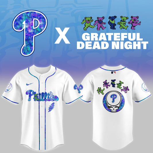 Philadelphia Phillies 2025 Grateful Dead Night Limited Jersey