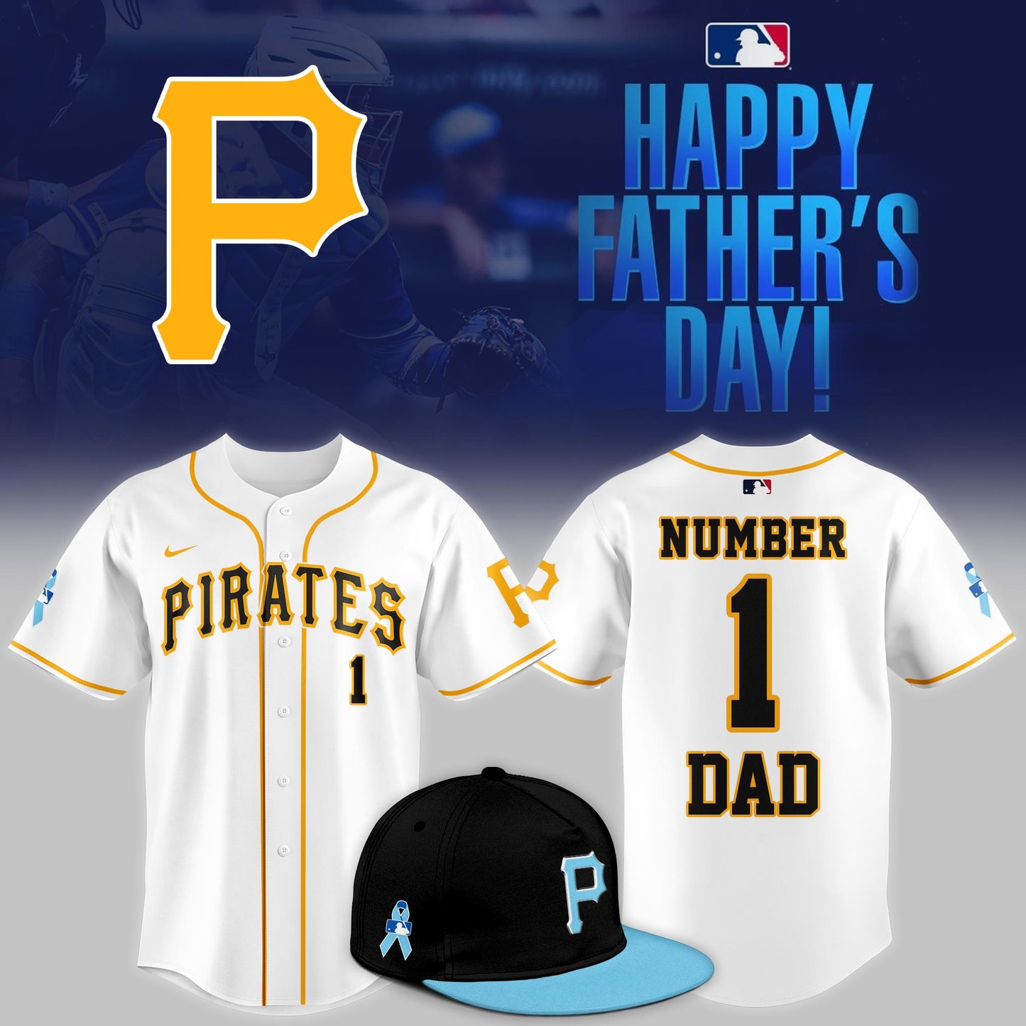 Pittsburgh Pirates 2025 Fathers Day Number One Dad Limited Jersey