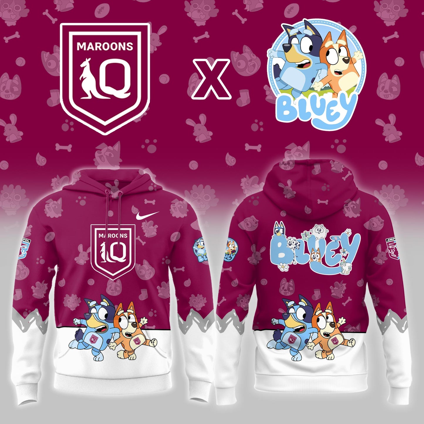 Queensland Maroons 2025 Bluey Bingo Limited Hoodie