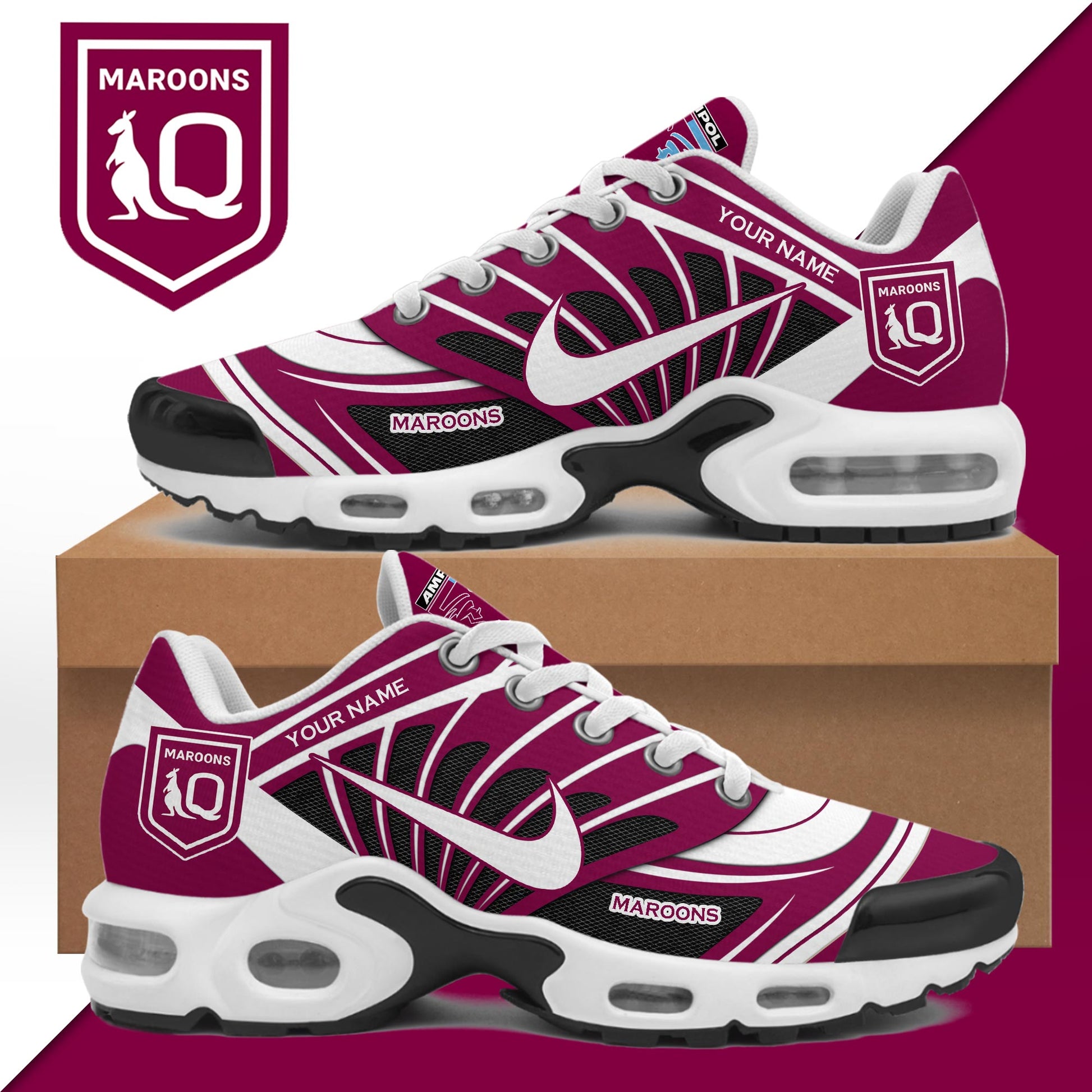 Queensland Maroons TN Sport Custom Sneakers