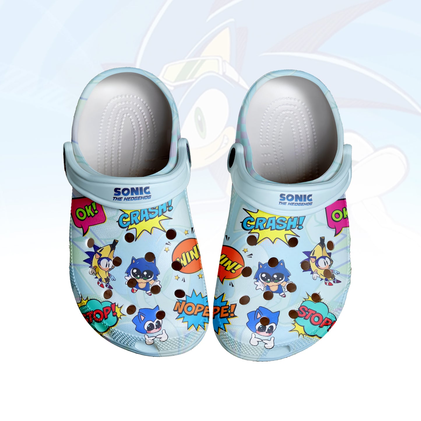 Sonic the Hedgehog Crocs Crocband Clogs Shoes Comfortable For Men Women