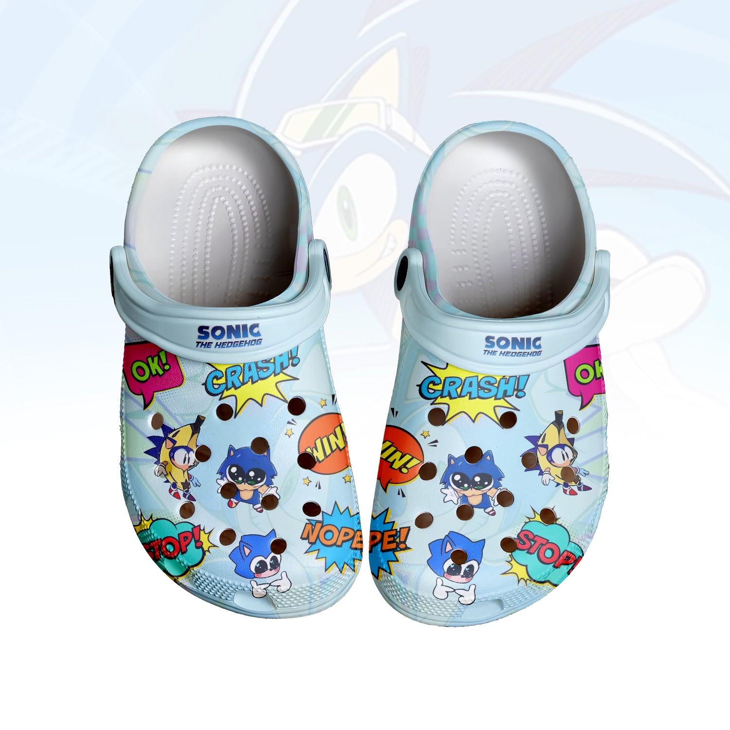 Sonic the Hedgehog Crocs Crocband Clogs Shoes Comfortable For Men Women