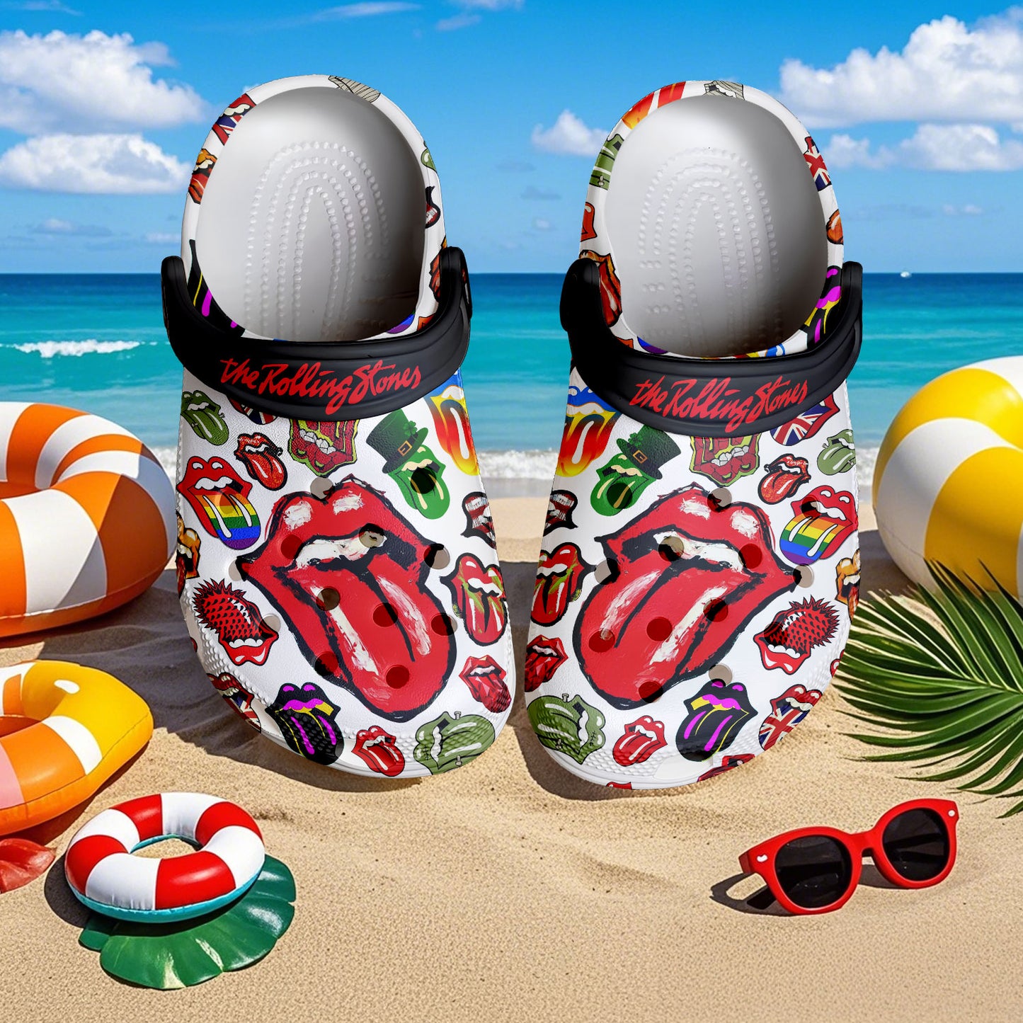 The Rolling Stones Crocs Crocband Clogs Shoes Comfortable For Men Women