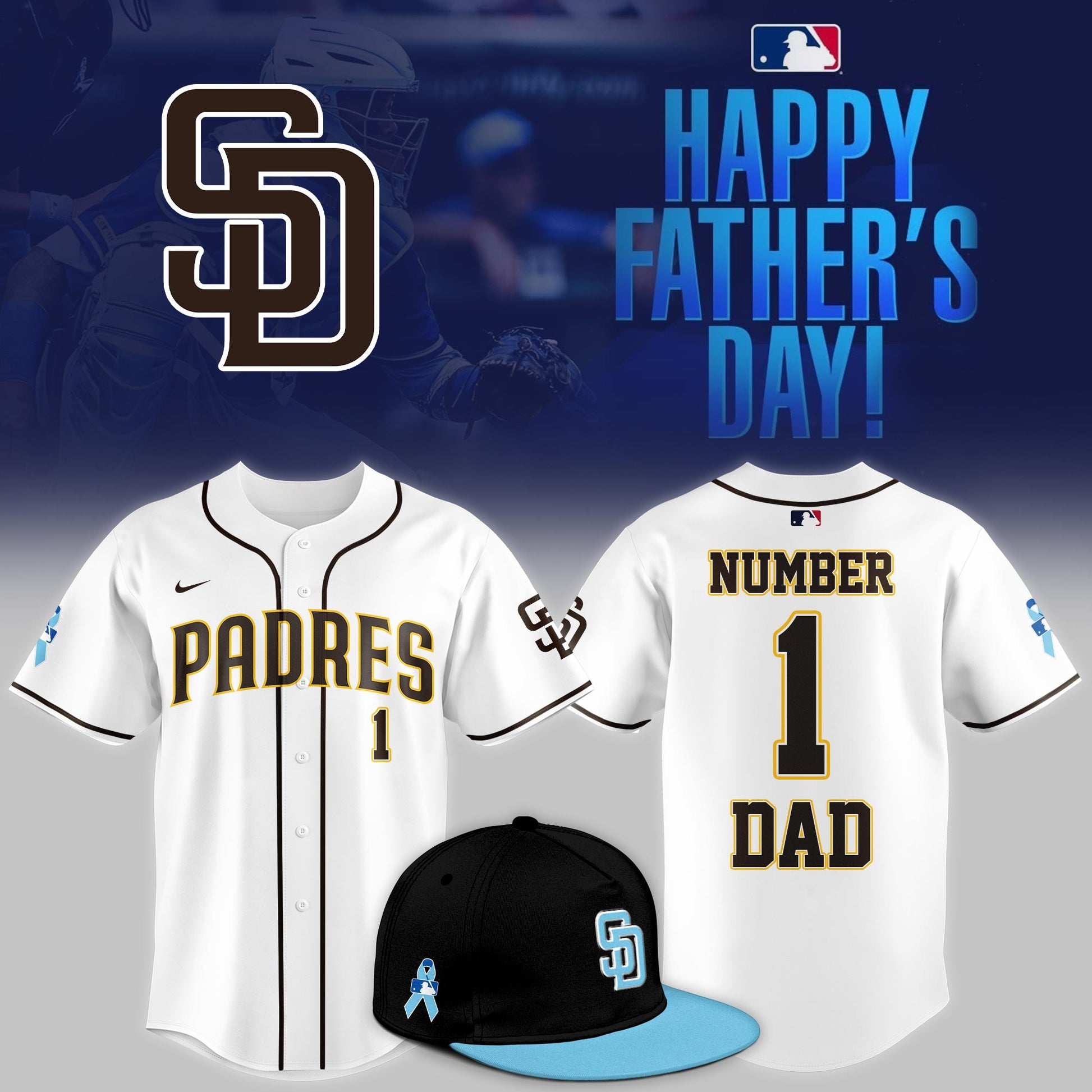 San Diego Padres 2025 Fathers Day Number One Dad Limited Jersey