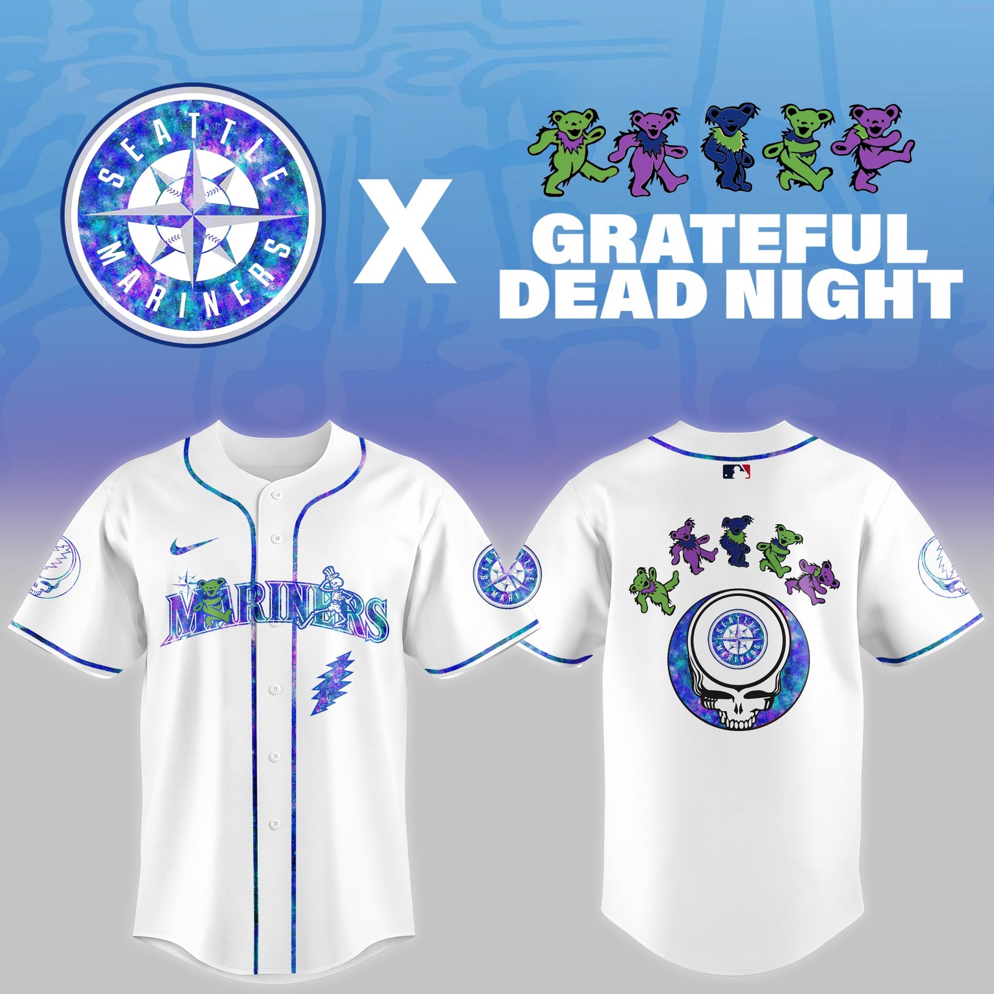 Seattle Mariners 2025 Grateful Dead Night Limited Jersey