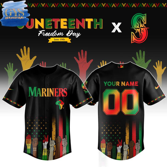 Seattle Mariners MLB x Juneteenth Freedom Day Baseball Jersey - Gotyourstyle