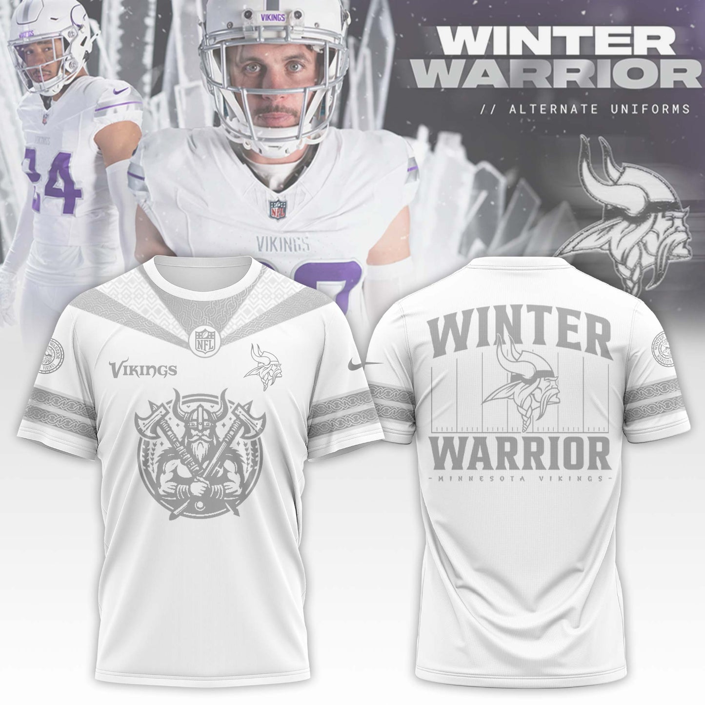 Premium Minnesota Vikings Merch - Minnesota Vikings Football Winter Warrior Limited Edition T-Shirt 2025 - Gear Up For Game Day