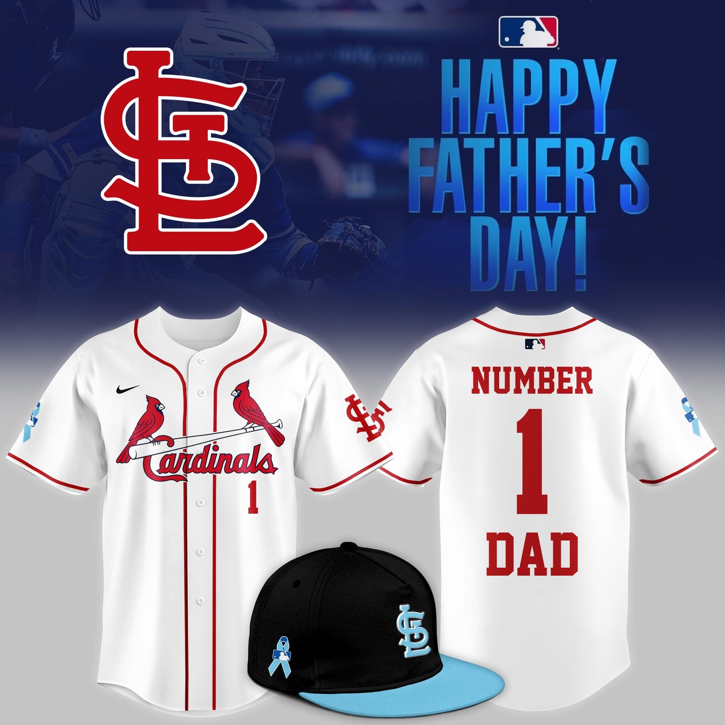 St. Louis Cardinals 2025 Fathers Day Number One Dad Limited Jersey