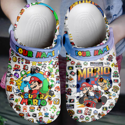 Super Mario Crocs Crocband Clogs Shoes Comfortable For Men Women