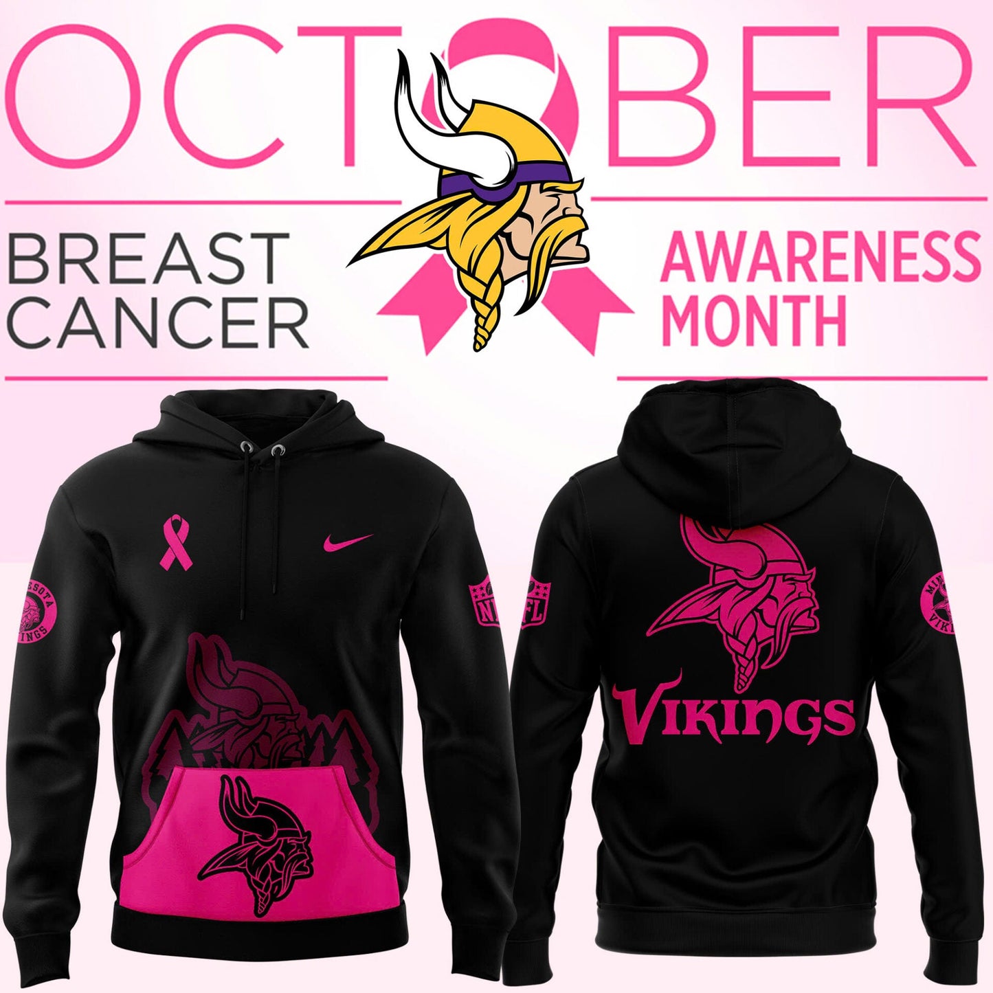 Premium Minnesota Vikings Merch - Men’s - Black Minnesota Vikings 2025 Football Crucial Catch Club Pullover Hoodie - Gear Up For Game Day