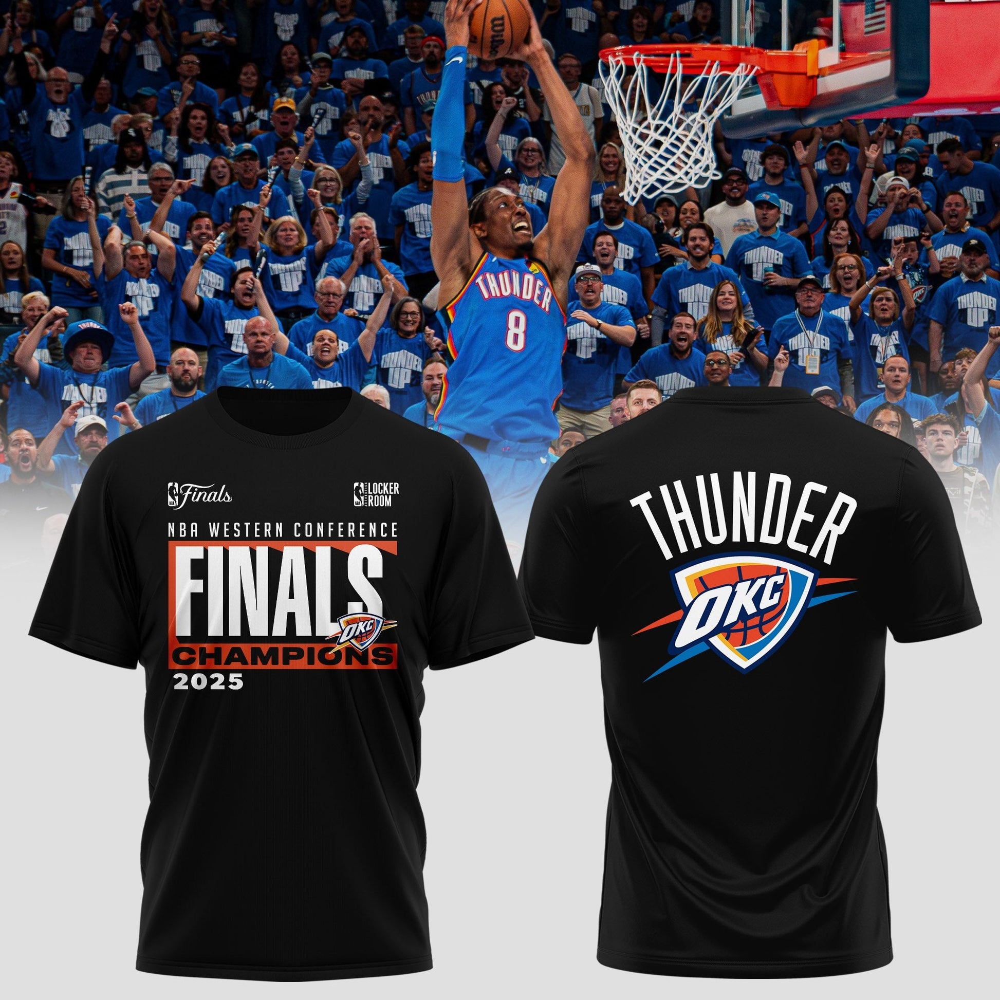 Oklahoma City Thunder 2025 Western Conference Champions Locker Room T-Shirt