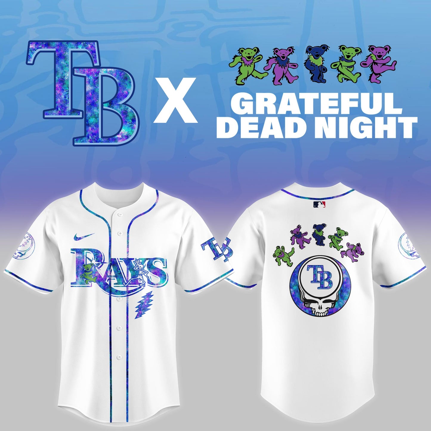 Tampa Bay Rays 2025 Grateful Dead Night Limited Jersey