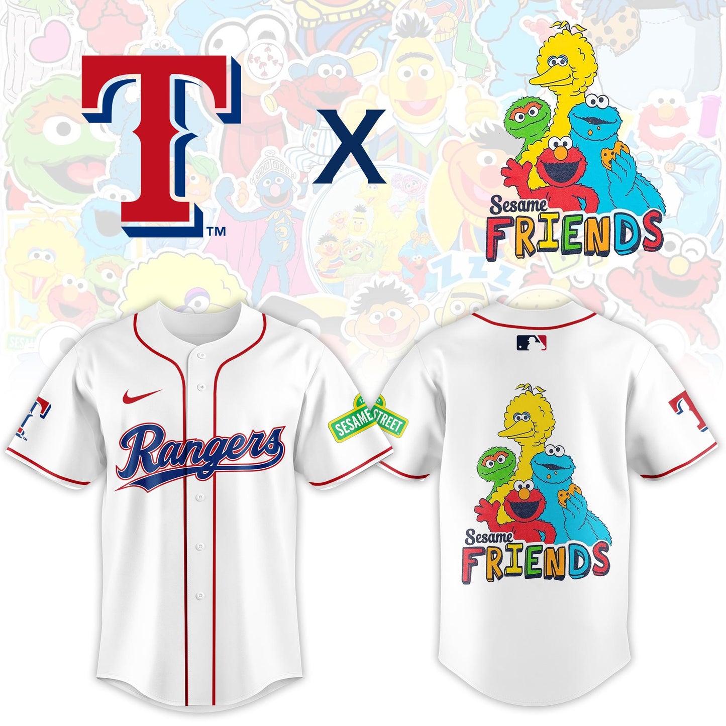 Texas Rangers 2025 Sesame Street Night Limited Jersey