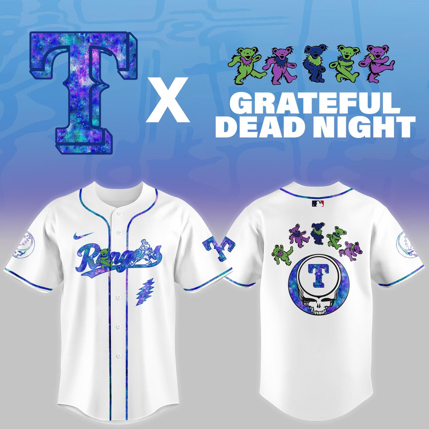 Texas Rangers 2025 Grateful Dead Night Limited Jersey