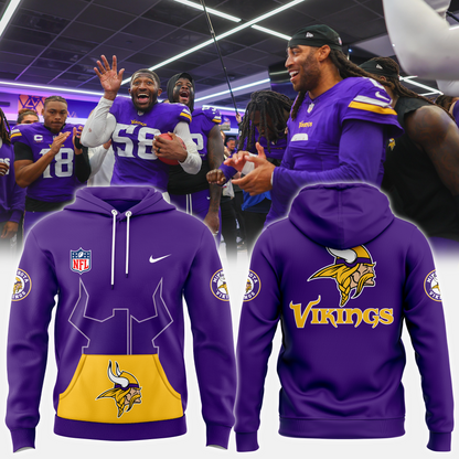Premium Minnesota Vikings Merch - Minnesota Vikings - Purple Game Hoodie. - Gear Up For Game Day