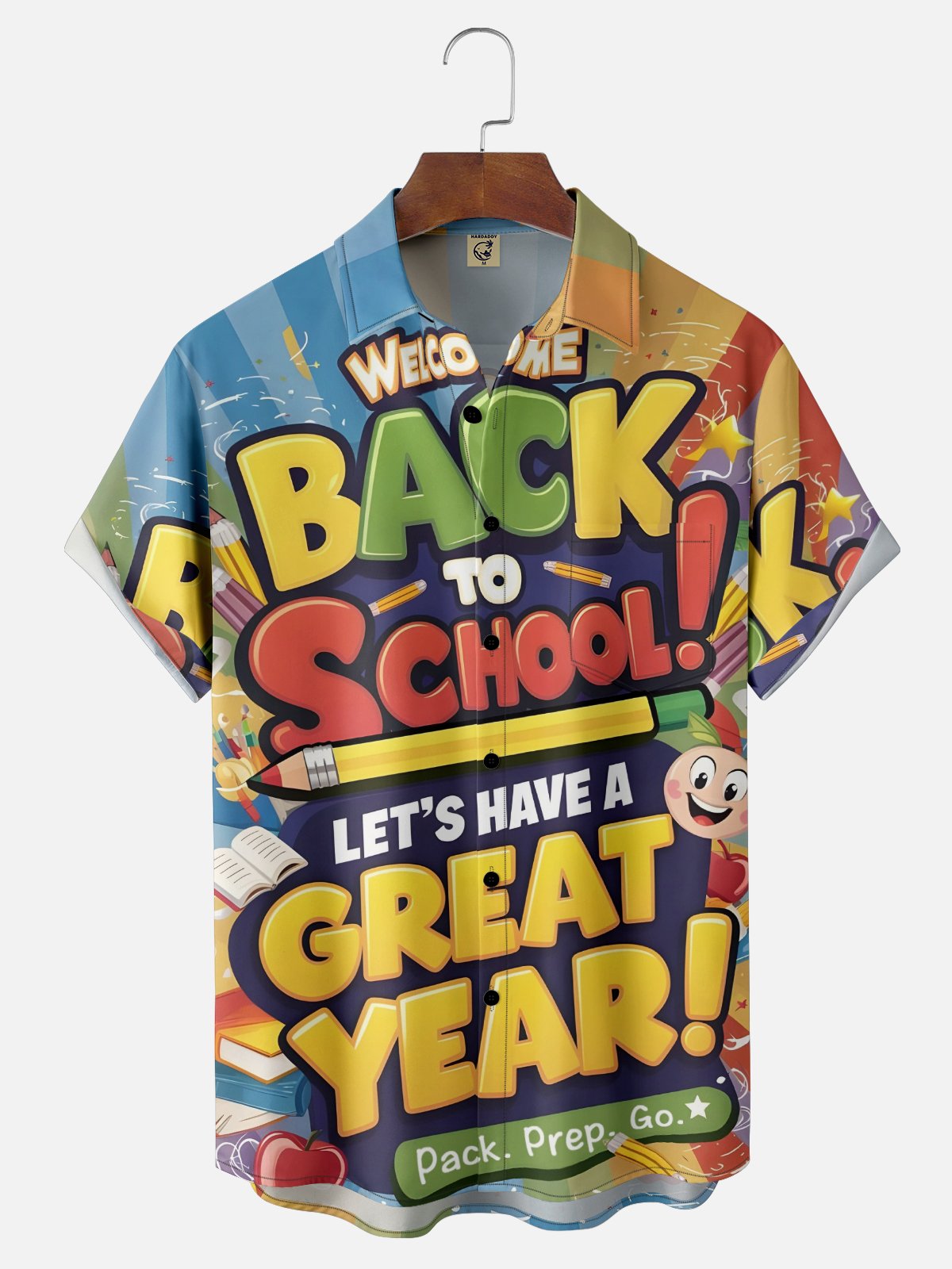 Tall Size Moisture-wicking Back to School Chest Pocket Casual Shirt-Yellow