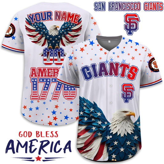 San Francisco Giants x Happy Independence Day Jersey Limited 2025-3D Baseball Jersey